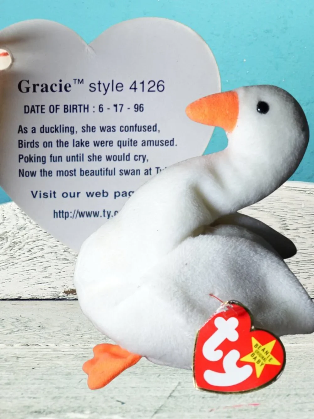 Vintage Ty Gracie Swan Beanie Baby